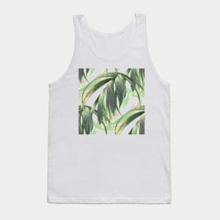 Watercolor Tropical Vintage Greenery Palm Leaves Tank Top